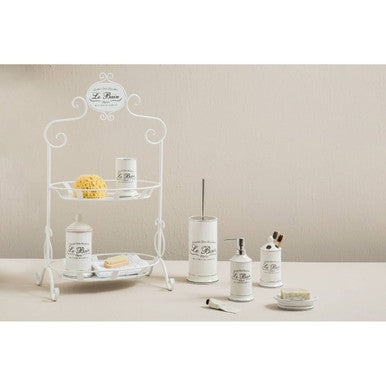 Le Bain White Ceramic Toothbrush Holder