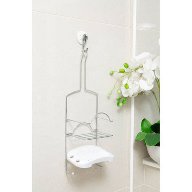 2 Tier White Soap Dish Shower Caddy