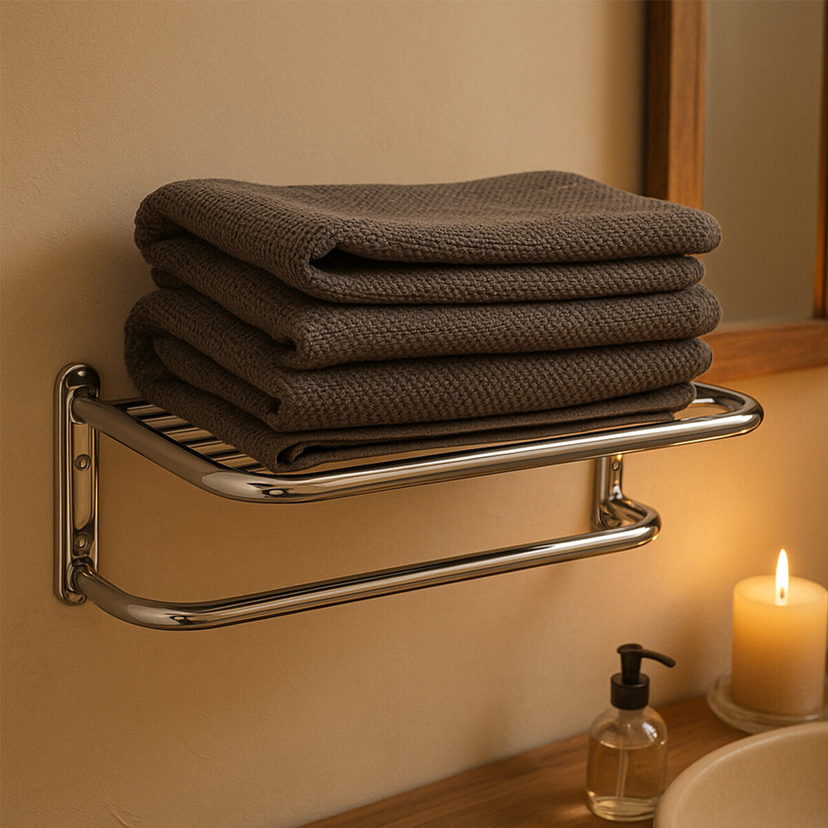 Dara Chrome Finish Wall Mountable Towel Shelf - image 3