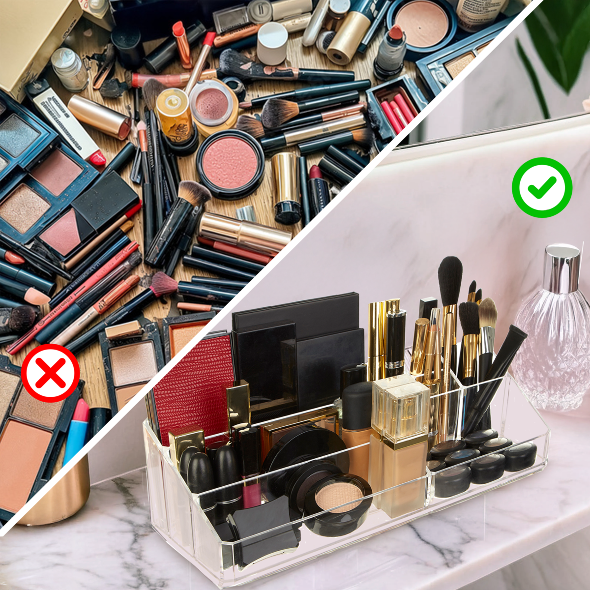 Beauty 9 Compartment Cosmetics Clear Organiser