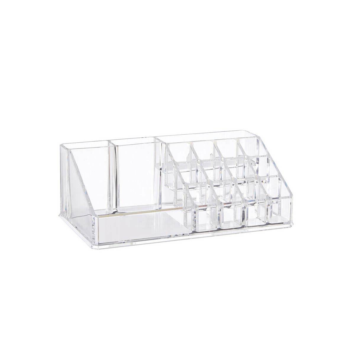 16 Compartment Clear Cosmetics Organiser - Orsina