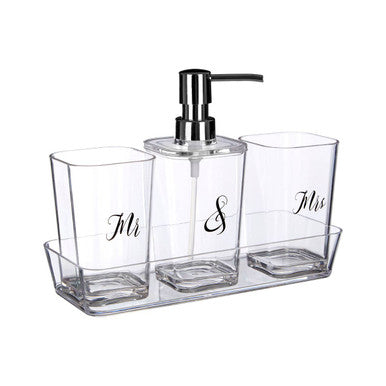 Set Of Four Mr And Mrs Bath Set - image 3