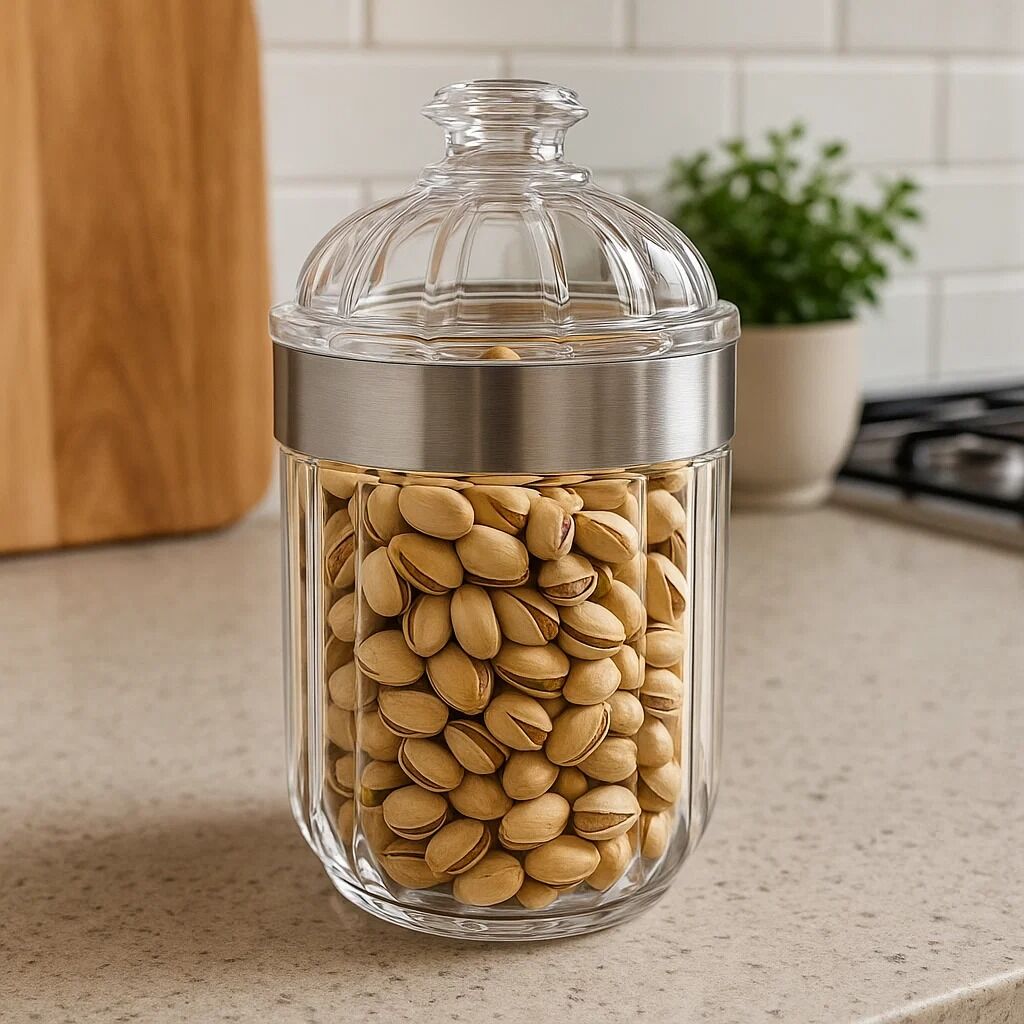 Guan Medium Silver Acrylic Storage Jar