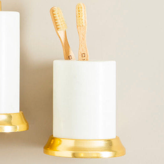 Mako White Marble Toothbrush Holder - image 2