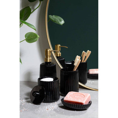 Ticino Brittany Black Glass Lotion Dispenser - image 4
