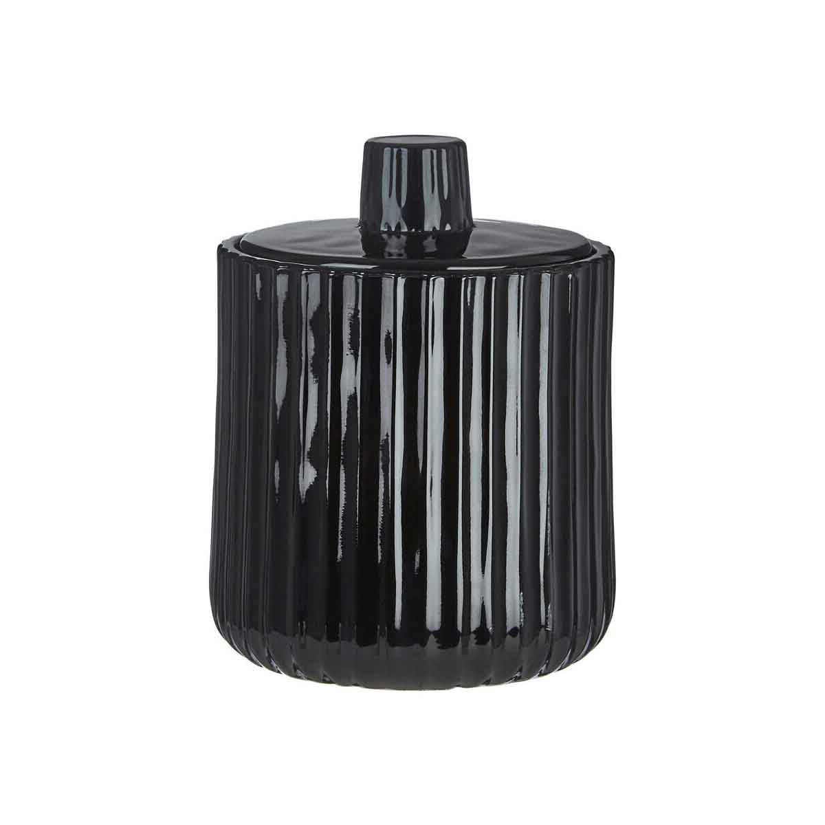 Ticino Brittany Black Glass Storage Jar