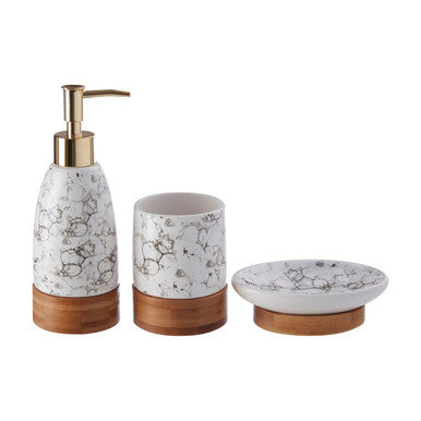 Earth 3 Piece Marble Print Bathroom Set - image 1