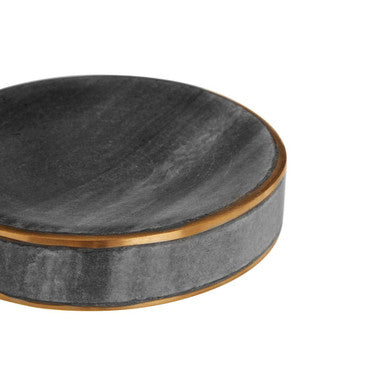Grey Marble Brass Soap Dish