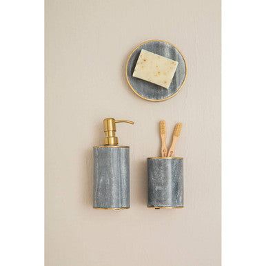 Grey Marble And Gold Finish Lotion Dispenser