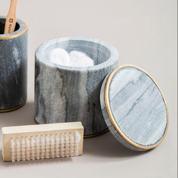 Bosco Grey Marble and Gold Cotton Jar - image 2