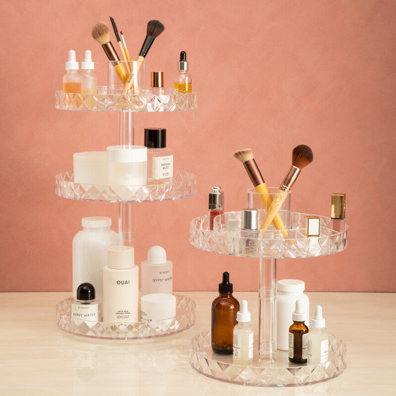 Beauty Three Tier Revolving Cosmetic Organiser - image 2