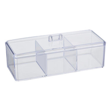 Beauty 3 Compartment Cosmetics Organiser With Lid