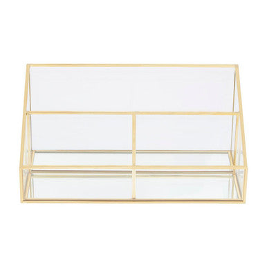 Beauty Glass Makeup Organiser With 3 Compartments - image 1