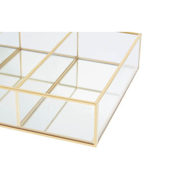 Beauty 3 Compartments Clear Glass Makeup Organiser