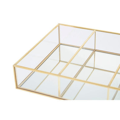 Beauty 3 Compartments Clear Glass Makeup Organiser