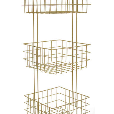 Kirby Three Tier Gold Finish Storage Caddy