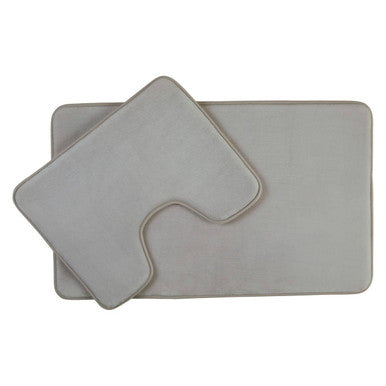 Soak Light Grey Bath And Pedestal Mat Set