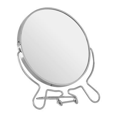Mison Silver Effect Two Sided Small Shaving Mirror - image 2