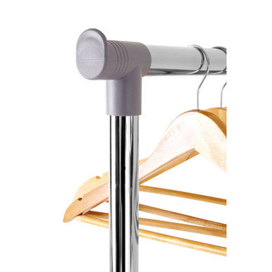 Ralesi Grey And Chrome Finish Clothes Hanging Rail With Wheels