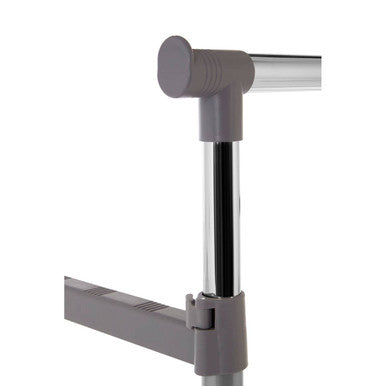 Ralesi Grey And Chrome Finish Double Clothes Hanging Rail With Wheels