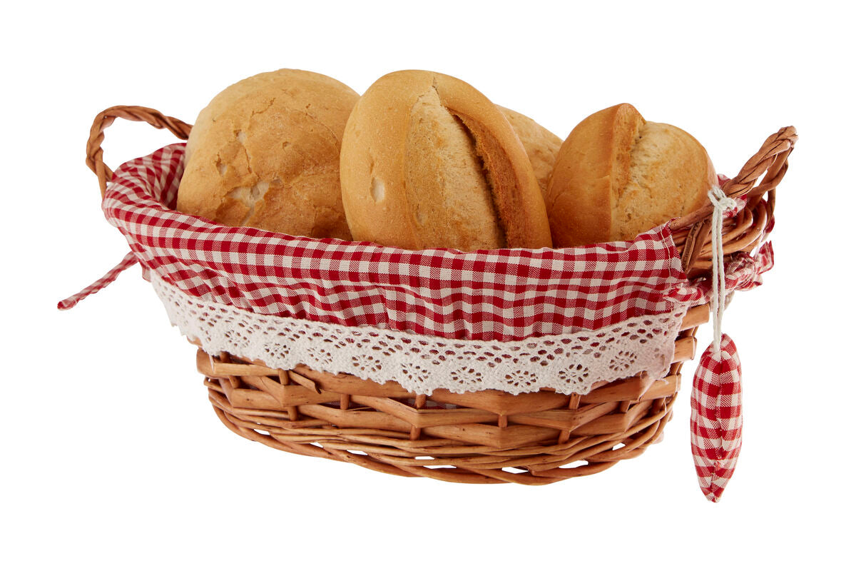 Orla Willow Bread Basket with Red Gingham Lining