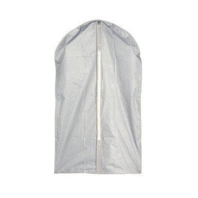White garment cover with zipper on a white background