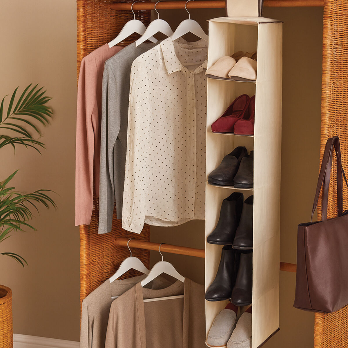 Verti 6 Section Cream Hanging Shoe Organiser - image 2