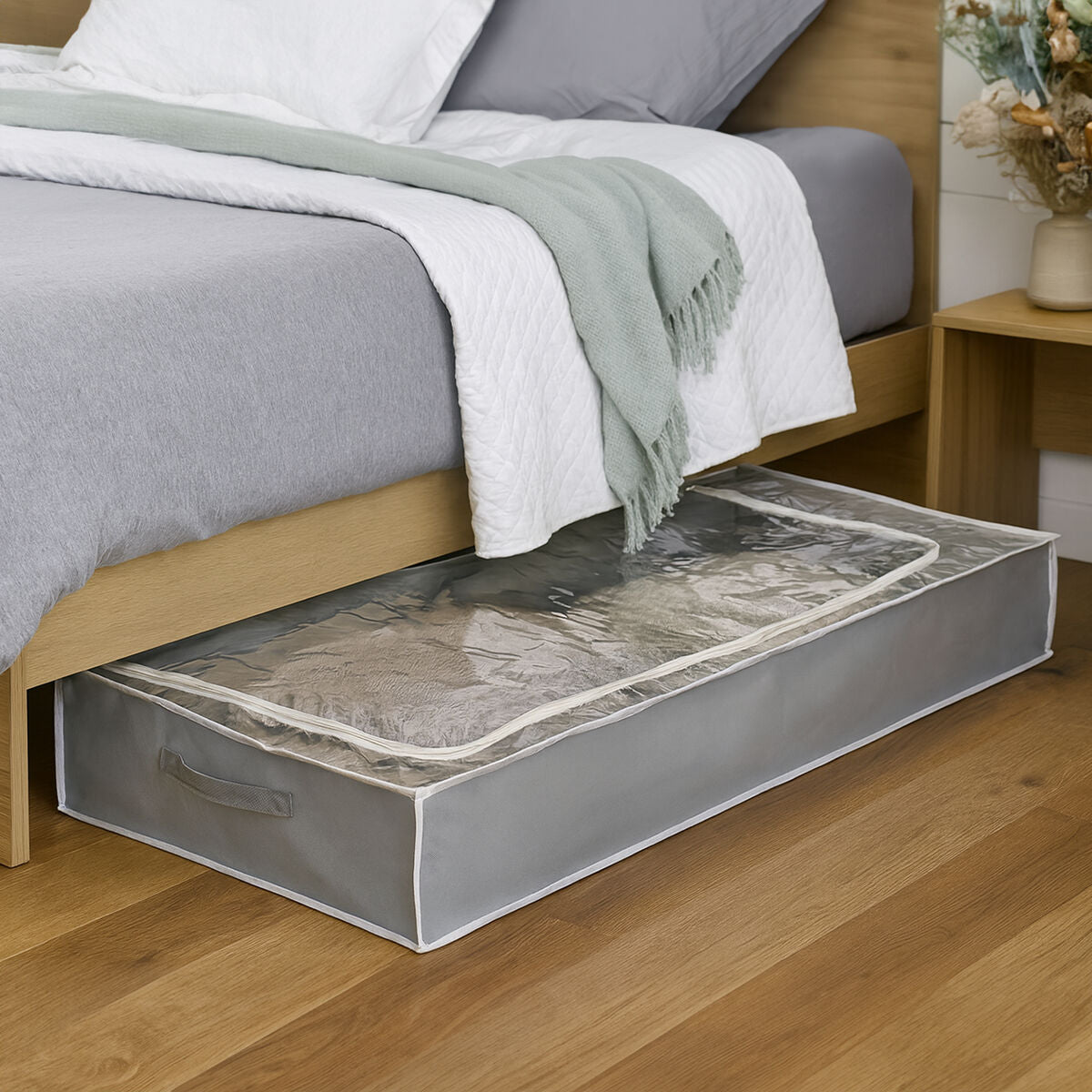 Tavia Grey Underbed Storage Bag with Window - image 2