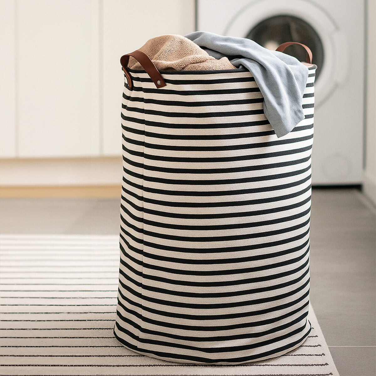 Stripe Black And Natural Laundry Bag - image 2