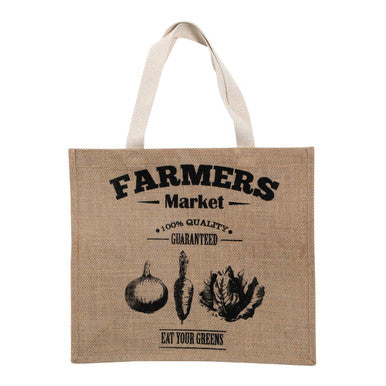 Farmers Market Jute Shopping Bag - image 1
