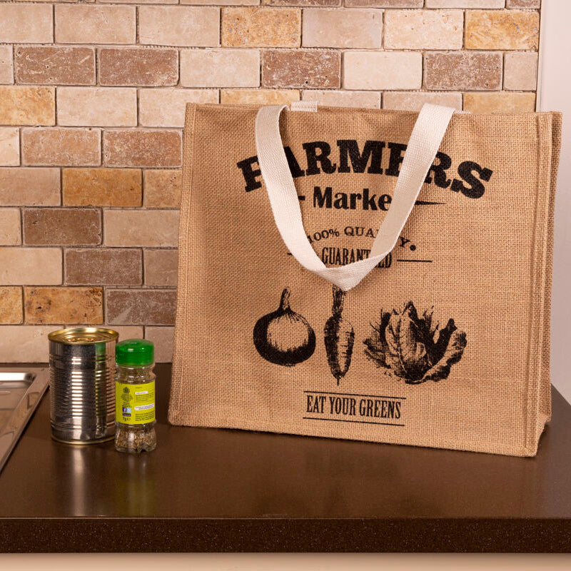 Farmers Market Jute Shopping Bag - image 2