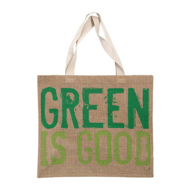 Jade Green Is Good Jute Shopping Bag - image 1