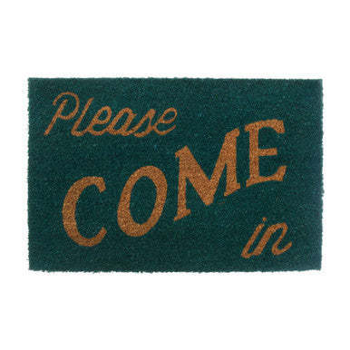 Green doormat with &