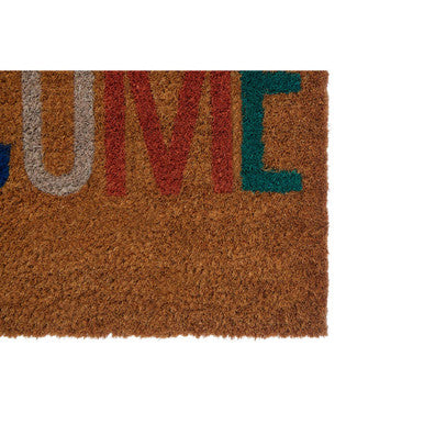 Welcome Multicolour Coir Doormat