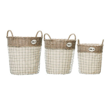 Lida Set Of Three Round Laundry Baskets - image 1