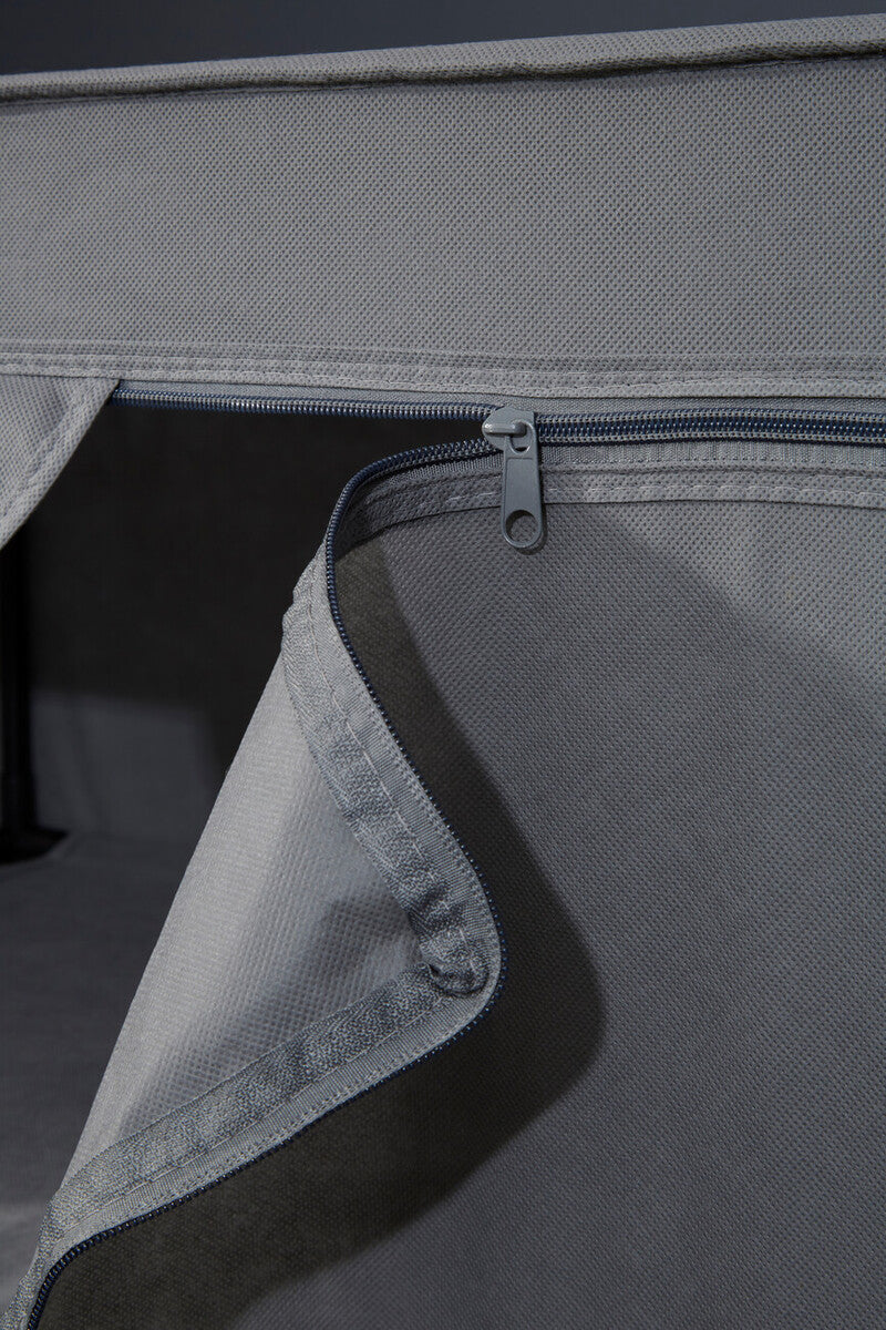 Dara Grey Fabric Wardrobe With Shelf