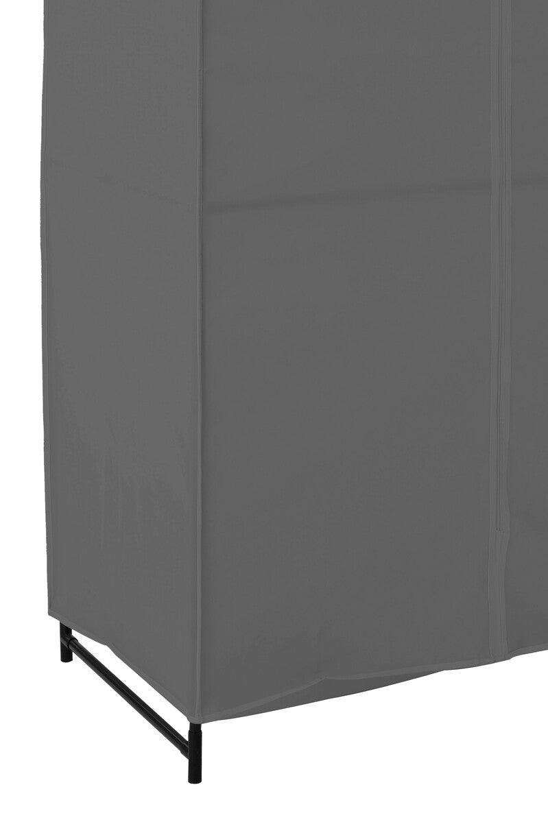 Dara Grey Fabric Wardrobe With Shelf