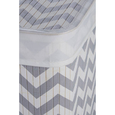 Kankyo White And Grey Chevron Laundry Hamper