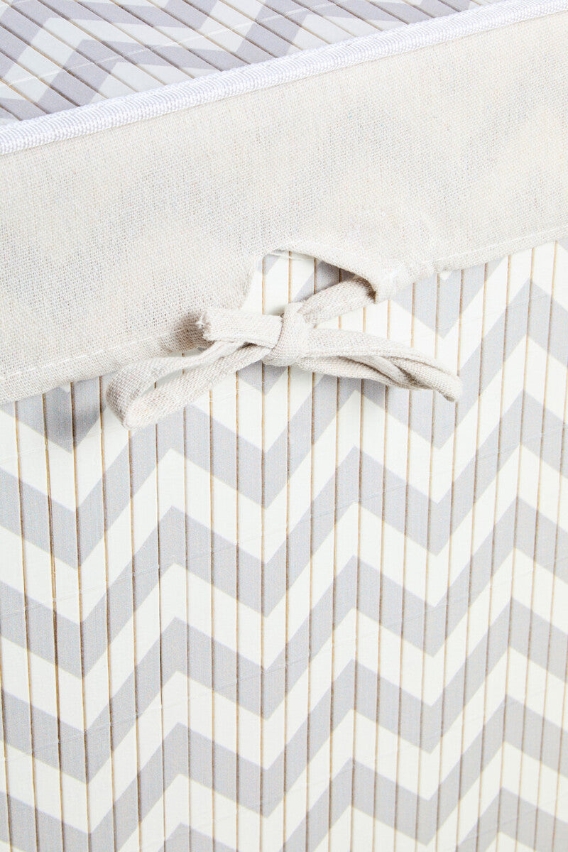 Kankyo White And Grey Chevron Laundry Hamper