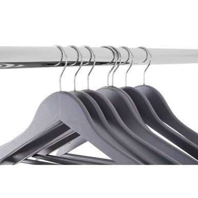 Set Of Ten Matte Grey Clothes Hangers