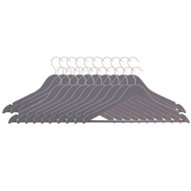 Set of gray hangers on a white background