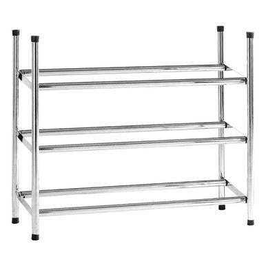 Tavia Three Tier Chrome Shoe Rack