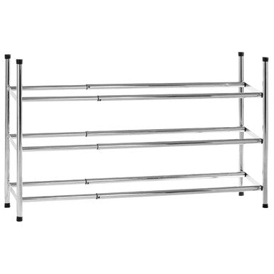 Tavia Three Tier Chrome Shoe Rack