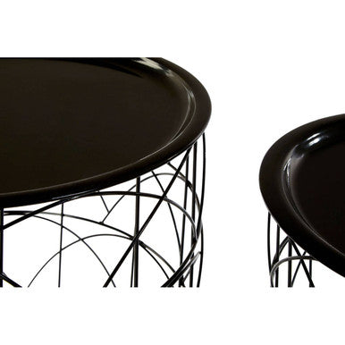 Hege Set Of 2 Black Wire Basket Tables
