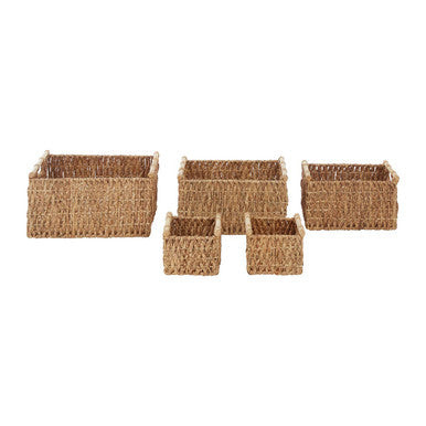 Lidi Set Of 5 Water Hyacinth Storage Baskets - image 1