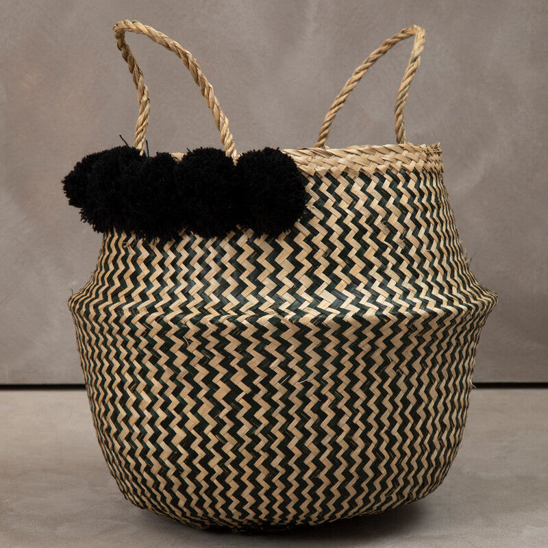 Lidi Pom Pom Seagrass Basket - image 2