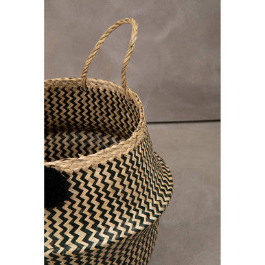 Lidi Pom Pom Seagrass Basket