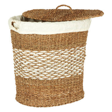Oval Multi Seagrass Basket With Lid