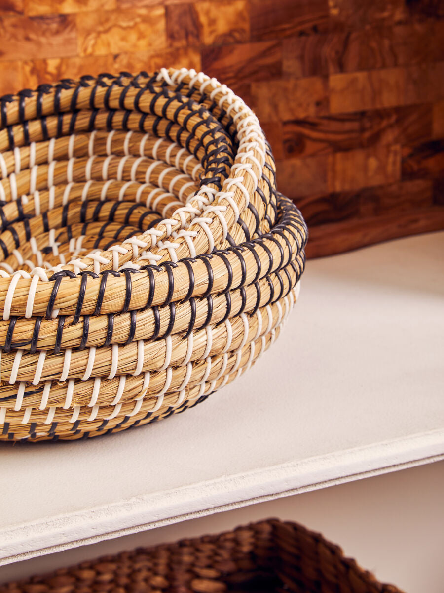 Lidi Set Of 3 Baskets With Black And White Detail - image 3