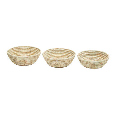 Lidi Set Of Three Palm Leaf Baskets